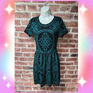 Women's ROMEO + JULIET COUTURE Geometric Intarsia Knit Dress Small